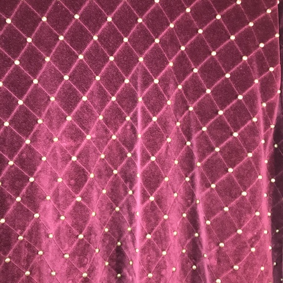 Vtg Quilted Studded Plush Velour Top - Picture 10 of 12